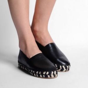 Proenza Schouler Leather Espadrille Loafer Flats